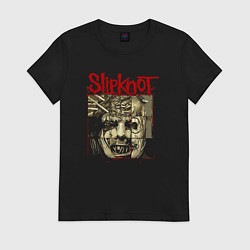 Футболка хлопковая женская Slipknot rock band, цвет: черный