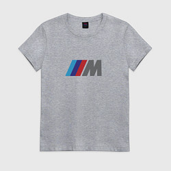 Футболка хлопковая женская BMW logo sport, цвет: меланж