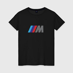 Футболка хлопковая женская BMW logo sport, цвет: черный