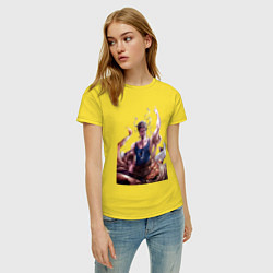 Футболка хлопковая женская Повесть о конце света Будда, цвет: желтый — фото 2