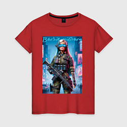 Футболка хлопковая женская Barbie military - special forces, цвет: красный