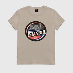 Футболка хлопковая женская Turkey Istanbul, цвет: миндальный