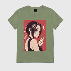 Футболка хлопковая женская Нана Осаки Вокалистка, цвет: авокадо