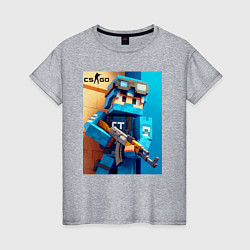 Женская футболка Counter Strike and Minecraft - collaboration