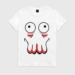 Футболка хлопковая женская John Zoidberg Face, цвет: белый