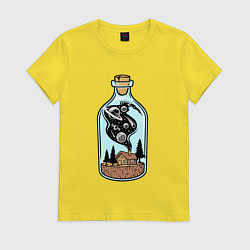 Женская футболка Космический дом в бутылке