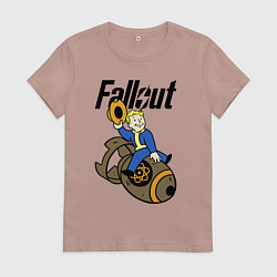 Футболка хлопковая женская Vault bomb rider, цвет: пыльно-розовый