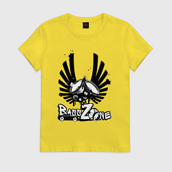 Футболка хлопковая женская Bass speaker wings, цвет: желтый