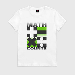 Футболка хлопковая женская Math counts, цвет: белый