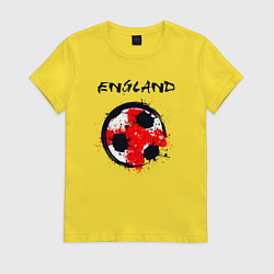 Футболка хлопковая женская Football England, цвет: желтый