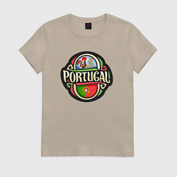 Футболка хлопковая женская Portugal, цвет: миндальный