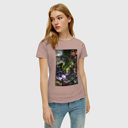 Футболка хлопковая женская Half life 1 - levels and bosses, цвет: пыльно-розовый — фото 2