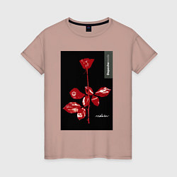 Футболка хлопковая женская Depeche mode rose, цвет: пыльно-розовый