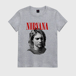 Футболка хлопковая женская Nirvana kurt donald cobain, цвет: меланж