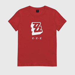 Футболка хлопковая женская Zenless Zone Zero logo, цвет: красный