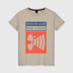 Футболка хлопковая женская Depeche Mode - Music for the masses merch, цвет: миндальный