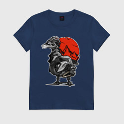 Футболка хлопковая женская BMW GS Гусь, цвет: тёмно-синий