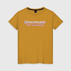 Футболка хлопковая женская Dragon age the veilguard logo, цвет: горчичный