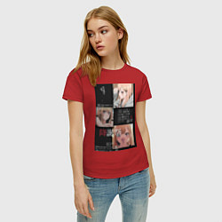 Футболка хлопковая женская Марин Китагава коллаж, цвет: красный — фото 2