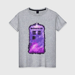 Футболка хлопковая женская Violet tardis, цвет: меланж