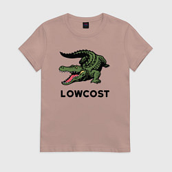 Футболка хлопковая женская Крокодил - антибренд, цвет: пыльно-розовый