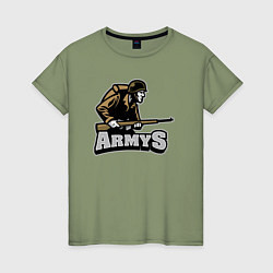 Футболка хлопковая женская Armys, цвет: авокадо