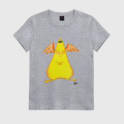 Футболка хлопковая женская Что-то с крылышками, цвет: меланж