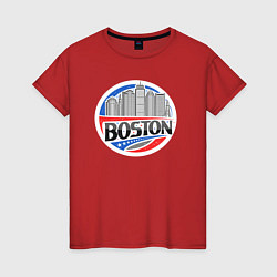 Футболка хлопковая женская City Boston, цвет: красный