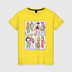 Женская футболка Девчонки - модницы набор открыток