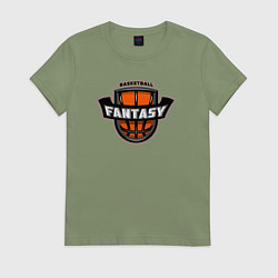 Футболка хлопковая женская Basketball fantasy, цвет: авокадо