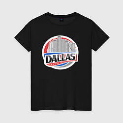 Футболка хлопковая женская Dallas - USA, цвет: черный