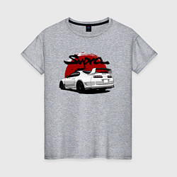 Футболка хлопковая женская Автомобиль Toyota Supra, цвет: меланж
