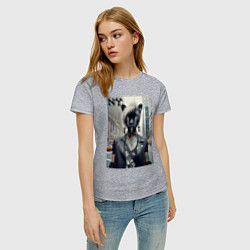 Футболка хлопковая женская Молодая пантера - модница из Нью-Йорка, цвет: меланж — фото 2