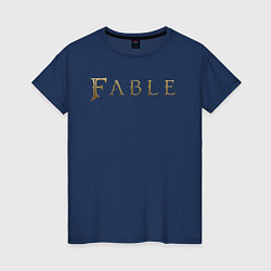 Футболка хлопковая женская Fable logo, цвет: тёмно-синий