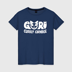 Футболка хлопковая женская Goro cuddly carnage logotype, цвет: тёмно-синий