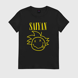 Футболка хлопковая женская Saiyan Dragon Ball, цвет: черный