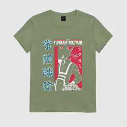 Футболка хлопковая женская Моя геройская академия My Hero Academia Fumikage T, цвет: авокадо