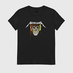 Футболка хлопковая женская Metallica rock, цвет: черный