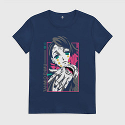 Футболка хлопковая женская Клинок рассекающий демонов Tanmio Enmu, цвет: тёмно-синий