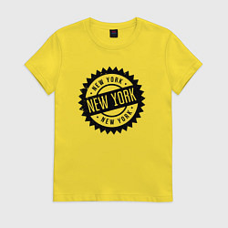 Футболка хлопковая женская Печать Нью-Йорка, цвет: желтый
