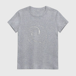 Футболка хлопковая женская Лого ксеноморф, цвет: меланж