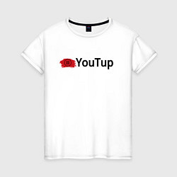 Футболка хлопковая женская Youtup youtube, цвет: белый