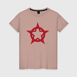 Футболка хлопковая женская Red star USSR, цвет: пыльно-розовый