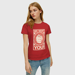 Футболка хлопковая женская Ты нам нужен, цвет: красный — фото 2