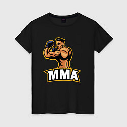 Футболка хлопковая женская Fighter MMA, цвет: черный