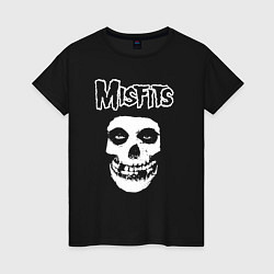 Футболка хлопковая женская Misfits band group, цвет: черный