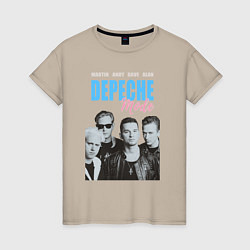 Футболка хлопковая женская Depeche Mode Vintage, цвет: миндальный