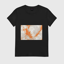 Женская футболка Оранжевая краска на белом