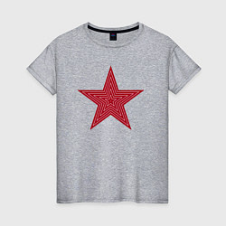 Футболка хлопковая женская USSR red star, цвет: меланж