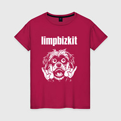 Футболка хлопковая женская Limp Bizkit rock dog, цвет: маджента